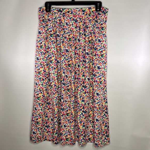 Requirements Vintage 90s Multi Color Abstract Confetti Skirt With Pockets Sz M - Picture 6 of 10